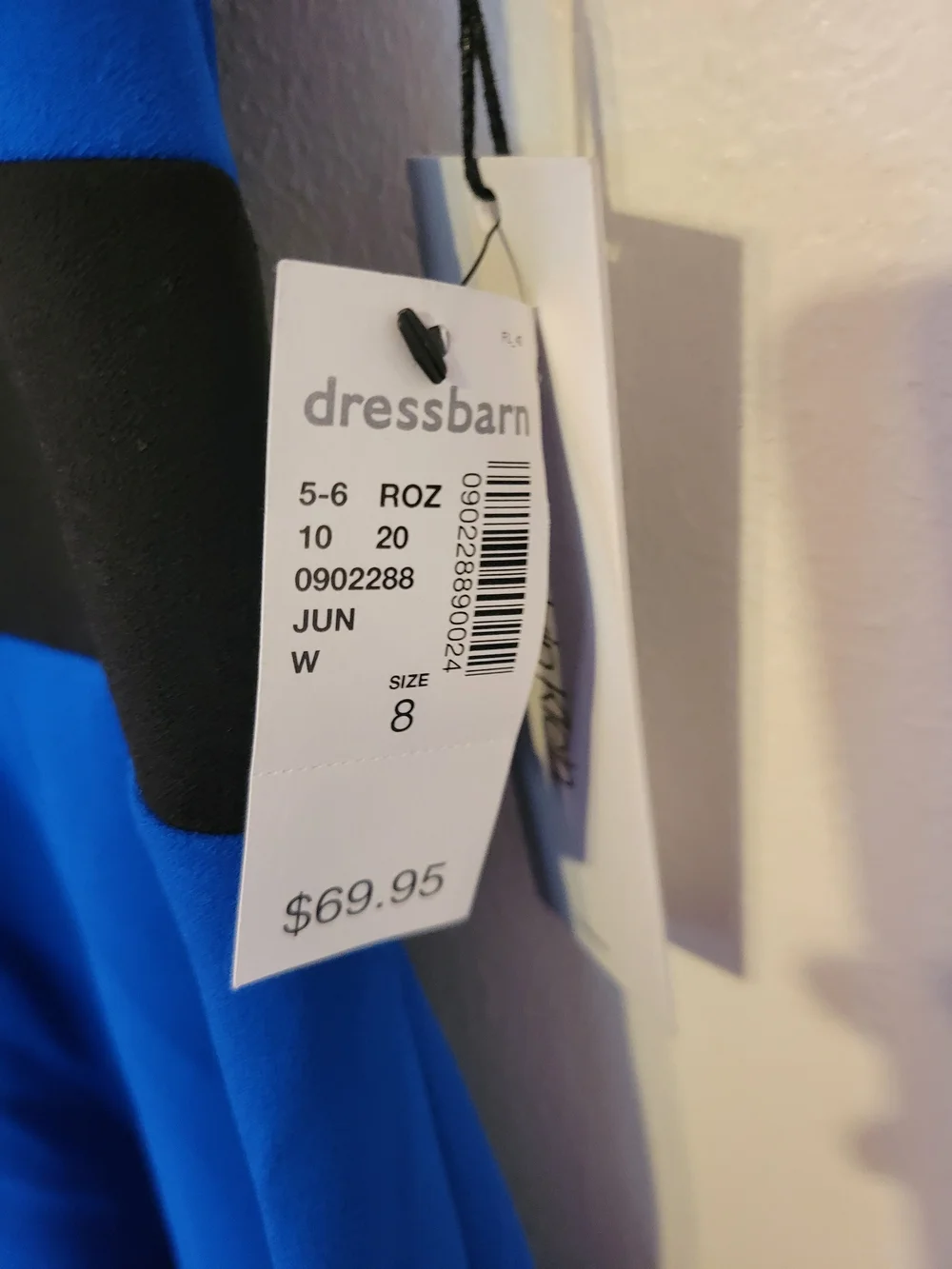 Calvin Klein Royal Blue Fit & Flare Dress with Black Trim - Picture 4 of 9